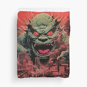 Kaiju Scary Destroy City Duvet Cover