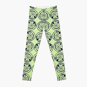 The digital world in green fabric seamless pattern Leggings