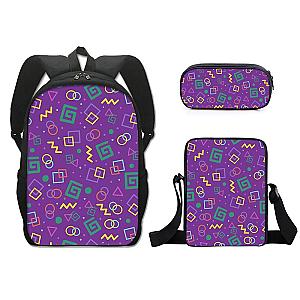 Karl Jacobs Memphis Pattern Travel Backpack Shoulder Bag Pencil Case