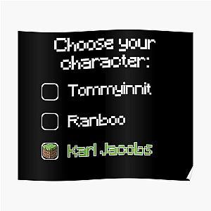 Karl Jacobs Posters - Choose your character - Karl Jacobs Poster RB1006