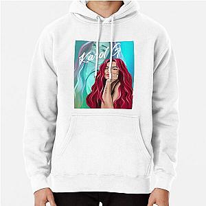 Rectangle Karol G with Red Hair Illustration  Pullover Hoodie RB2306