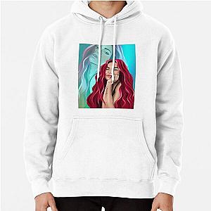 Karol G with Red Hair Rectangle Green Design    Pullover Hoodie RB2306