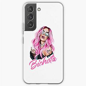 Karol G with Pink Hair Illustration with Bichota Word Samsung Galaxy Soft Case RB2306