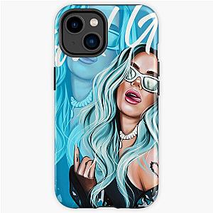 Rectangle Karol G with Blue Hair Illustration  iPhone Tough Case RB2306