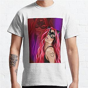 Karol G Gatubela with Red Hair Rectangle Purple design Classic T-Shirt RB2306