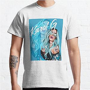 Rectangle Karol G with Blue Hair Illustration  Classic T-Shirt RB2306