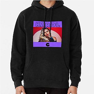 Karol G Vintage with purple background Pullover Hoodie RB2306