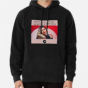 Karol G Vintage with pink background Pullover Hoodie RB2306