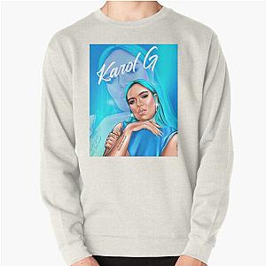 Rectangle Karol G with Blue Hair Illustration  Pullover Sweatshirt RB2306