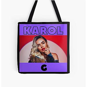 Karol G Vintage with purple background All Over Print Tote Bag RB2306