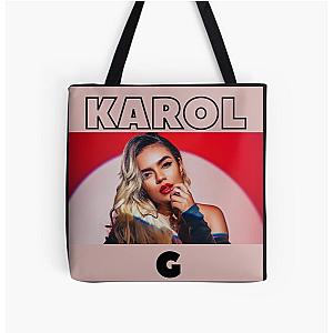 Karol G Vintage with pink background All Over Print Tote Bag RB2306