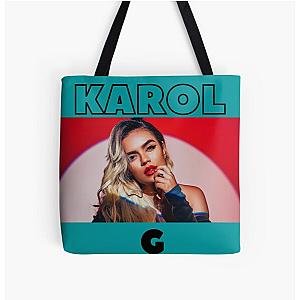 Karol G Vintage with toska background All Over Print Tote Bag RB2306