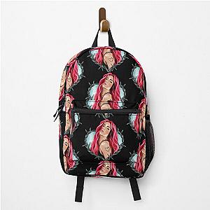 New look Karol G with Red Hair in the Wire Heart with Bichota Word Backpack RB2306