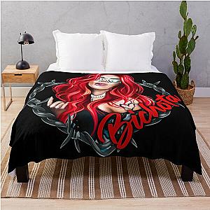 karol g bichota and heart tattoo,  Throw Blanket RB2306