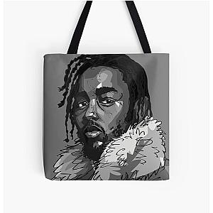 Kendrick Lamar Cartoon All Over Print Tote Bag