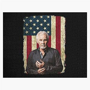 Vintage American Flag Kenny Rogers Legend Jigsaw Puzzle