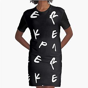 Kep1er Letter Pattern Graphic T-Shirt Dress