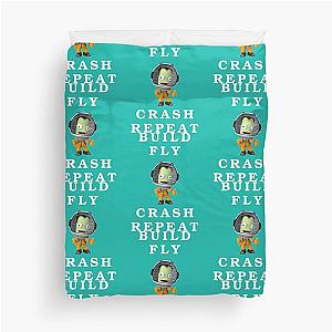 Build Fly Crash Repeat Duvet Cover - Kerbal Space Program Kids Cartoon