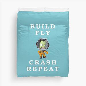 Build Fly Crash Repeat Duvet Cover - Kerbal Space Program Kids Cartoon