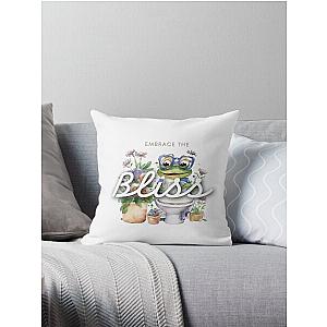 Keroppi Sticker, Embrace the Bliss Sticker, Flower Stickers Throw Pillow