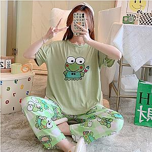 Kero Keroppi T-shirts Trousers Women's Pajama Set