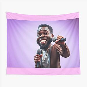 Caricature of Kevin Hart Iconic American Comedian Tapestry