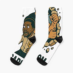 Dwayne Johnson and Kevin Hart Escape Room Experts Cartoon Design Socks