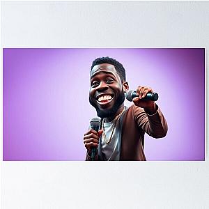 Caricature of Kevin Hart Iconic American Comedian Poster
