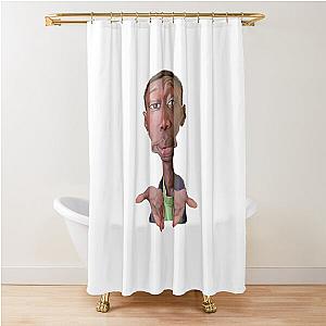 Khaby Lame Caricature Cutout Shower Curtain