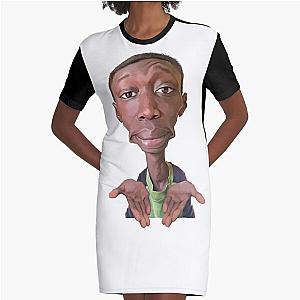 Khaby Lame Caricature Cutout Graphic T-Shirt Dress