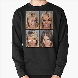 Paris Hilton, Lindsay Lohan, Nicole Richie, Khloe Kardashian mugshot Pullover Sweatshirt