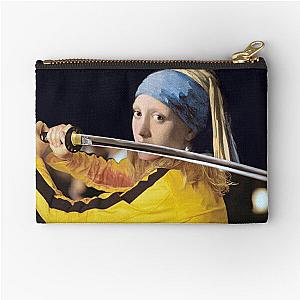 GOD WILL BE CUT - Mashup Art, Collage Art, Kill Bill Art, Vermeer Art Zipper Pouch