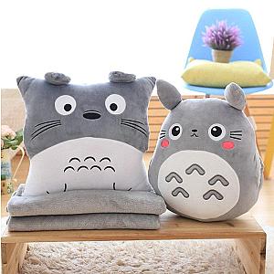 My Neighbor Totoro Hand Warmer Plush Pillow With Grey Blanket