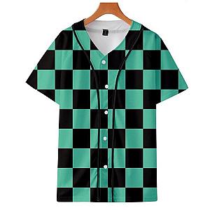 Kimetsu no Yaiba Baseball Jersey  -  Tanjiro Pattern Demon Slayer Storeandise Demon Slayer Store