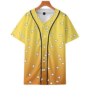 Kimetsu no Yaiba Baseball Jersey  -  Zenitsu Pattern Demon Slayer Storeandise Demon Slayer Store