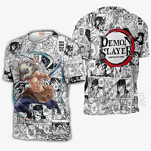 Kimetsu no Yaiba Store - Inosuke Hashibira Anime Mix Manga T-Shirt Kimetsu no Yaiba Merch Demon Slayer Store