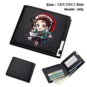 Kimetsu no Yaiba Store -Tanjiro Kamado Black Wallet Bifold Leather Demon Slayer Store