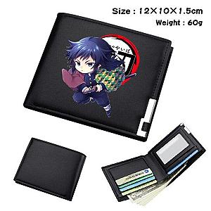 Kimetsu no Yaiba Store -Giyu Tomioka Black Wallet Bifold Leather Demon Slayer Store