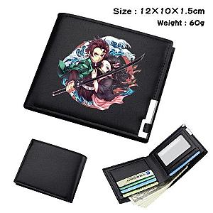 Kimetsu no Yaiba Store -Tanjiro Nezuko Black Wallet Bifold Leather Demon Slayer Store