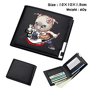 Kimetsu no Yaiba Store - Inosuke Hashibira Black Wallet Bifold Leather Demon Slayer Store