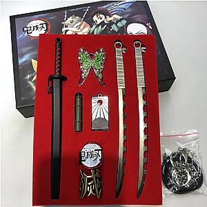 Kimetsu no Yaiba Store - Box 8pcs  Tanjirou Mask Butterfly Bamboo Tube Keychains Demon Slayer Store