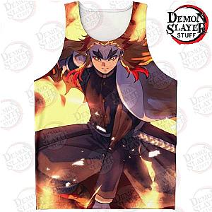 Kimetsu no Yaiba Store -  Kyojuro Rengoku 3D Tank Top Kimetsu no Yaiba Merch Demon Slayer Store