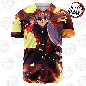 Kimetsu no Yaiba Store - Kyojuro Rengoku Baseball Jersey Style No.1 Kimetsu no Yaiba Merch Demon Slayer Store