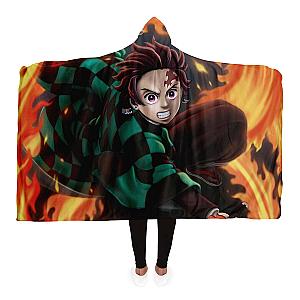 Kimetsu no Yaiba Store - Tanjiro Kamado Fire Hooded Blanket