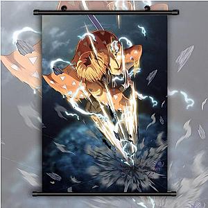 Kimetsu no Yaiba Wall Scroll  Zenitsu Sixfold Demon Slayer Storeandise Demon Slayer Store