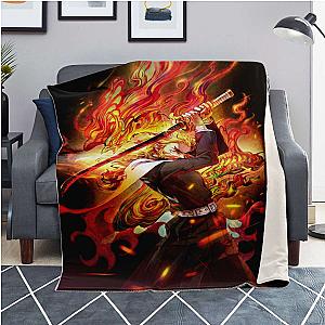 Kimetsu no Yaiba Store - Kyojuro Rengoku Fire Microfleece Blanket Demon Slayer Store