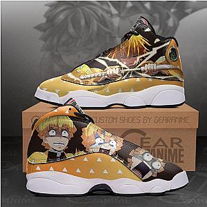 Kimetsu no Yaiba Shoes - Zenitsu Agatsuma Jordan 13 Sneakers Funny Face