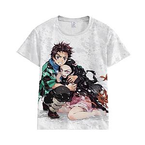 Kimetsu no Yaiba T-Shirt -  Tanjiro &amp; Nezuko Scared Demon Slayer Storeandise Demon Slayer Store