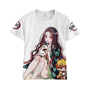 Kimetsu no Yaiba T-Shirt -  Nezuko Fox Mask &amp; Zenitsu Demon Slayer Storeandise Demon Slayer Store