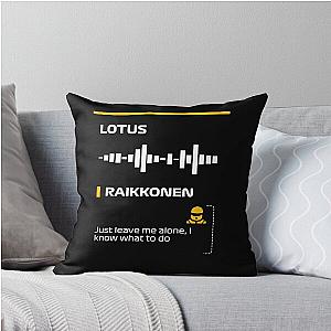 Kimi Raikkonen Just leave me alone I know what to do team radio message Dark Francesco Throw Pillow